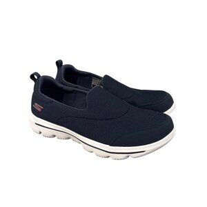 Skechers Womens Go Walk Evolution Ultra Slip-On Shoes 9 Navy/White